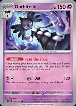 2023 Paldea Evolved Gothitelle #92 card