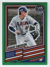 2026 Panini Stars and Stripes Prizm USA Grady Emerson Ruby Wave #141 card