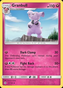 Sun & Moon Granbull #91 card