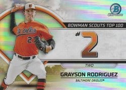 2023 Bowman Bowman Scouts Top 100 Grayson Rodriguez #BTP-2 card