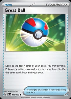 Paldea Evolved Great Ball #183 card
