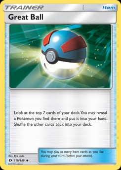 Sun & Moon Great Ball #119 card