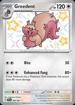 Paldean Fates Greedent #206 card