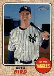 2017 Topps Heritage Base Set Greg Bird #488 card