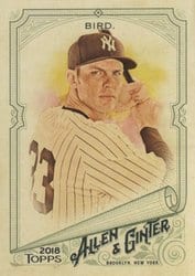 2018 Topps Allen & Ginter Base Set Greg Bird #182 card