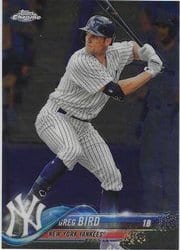 2018 Topps Chrome Base Set Greg Bird #174 card