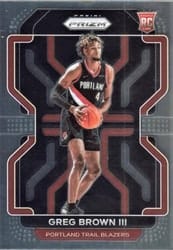 2021-22 Panini Prizm Base Set Greg Brown III #291 card
