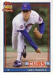 1991 Topps Base Set Greg Maddux #35 card