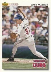 1992 Upper Deck Base Set Greg Maddux #353 card