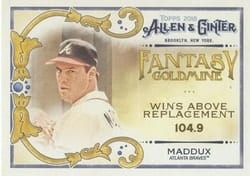 2018 Topps Allen & Ginter Fantasy Goldmine Greg Maddux #FG-15 card