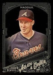 2018 Topps Allen & Ginter X Base Set Greg Maddux #131 card