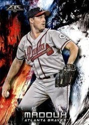 2018 Topps Fire Base Set Greg Maddux #132 card