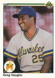 1990 Upper Deck Base Set Greg Vaughn #25 card