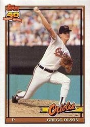 1991 Topps Base Set Gregg Olson #10 card