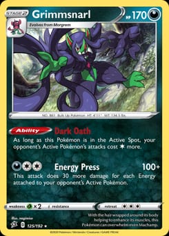 Rebel Clash Grimmsnarl #125 card