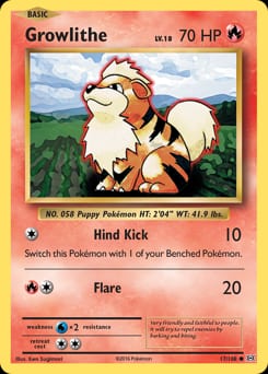 Evolutions Growlithe #17 card
