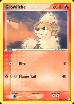 2004 FireRed & LeafGreen Growlithe #64 card