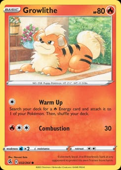 2021 Fusion Strike Growlithe #32 card