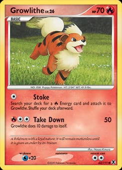 2009 Rising Rivals Growlithe #63 card