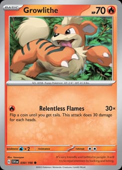 2023 Scarlet & Violet Growlithe #30 card