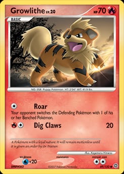 2007 Secret Wonders Growlithe #89 card