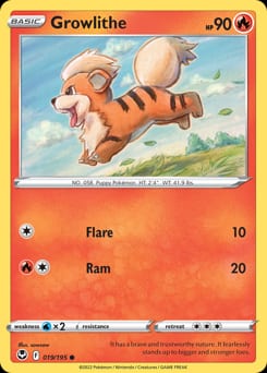 2022 Silver Tempest Growlithe #19 card