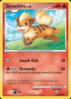 2009 Supreme Victors Growlithe #108 card