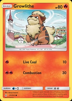 2019 Unbroken Bonds Growlithe #21 card