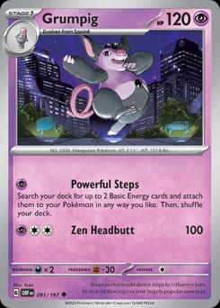 Obsidian Flames Grumpig #91 card