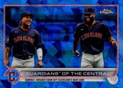 2022 Topps Chrome Update Sapphire Edition Base Set Guardians of the Central (Jose Ramirez / Amed Rosario) #US302 card