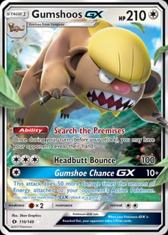 2017 Sun & Moon Gumshoos-GX #110 card