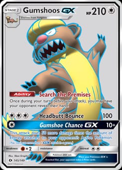 2017 Sun & Moon Gumshoos-GX #145 card
