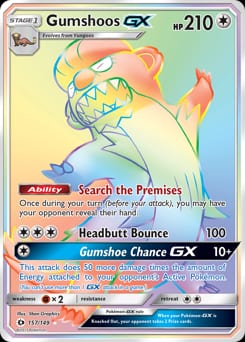 2017 Sun & Moon Gumshoos-GX #157 card