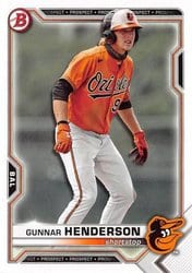 2021 Bowman Draft Base Set Gunnar Henderson #BD-175 card