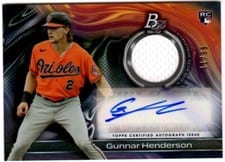 2023 Bowman Platinum Pieces Auto Relics Gunnar Henderson #PPAR-GH card