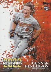 2023 Topps 2022's Greatest Hits Gunnar Henderson #22GH-13 card