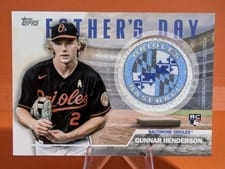 2023 Topps Father's Day Commemorative Team Patch Autographs Gunnar Henderson #FD-GH card