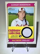 2023 Topps Heritage Clubhouse Collection Relics Gunnar Henderson #CCR-GH card