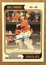 2023 Topps Heritage Real One Autographs Gunnar Henderson #ROA-GH card