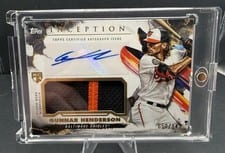 2023 Topps Inception Autograph Patch Cards Gunnar Henderson #IAP-GH card