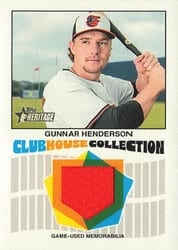 2026 Topps Heritage Clubhouse Collection Relics Gunnar Henderson #CCR-GH card