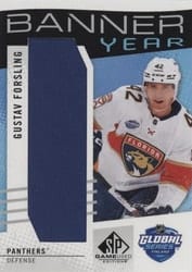 2025-26 SP Game Used 2024 Global Series Stars vs. Panthers Banner Year Relics Gustav Forsling #BTGSF-GF card