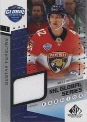 2025-26 SP Game Used 2024 Global Series Stars vs. Panthers Fabrics Gustav Forsling #GSF2-16 card