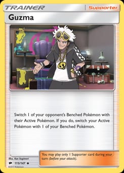 2017 Burning Shadows Guzma #115 card