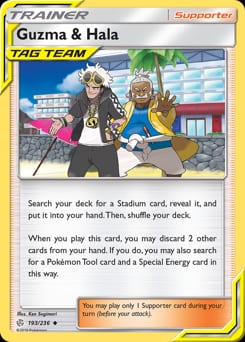 Cosmic Eclipse Guzma & Hala #193 card