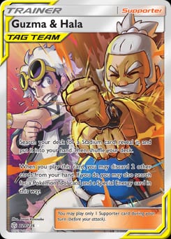 2019 Cosmic Eclipse Guzma & Hala #229 card