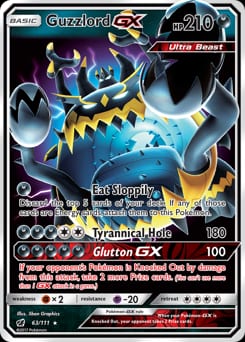 2017 Crimson Invasion Guzzlord-GX #63 card