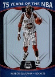 2021-22 Panini Mosaic 75 Years of the NBA Hakeem Olajuwon #88 card