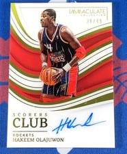 2022-23 Panini Immaculate Collection Scorers Club Signatures Hakeem Olajuwon #SCS-HOW card