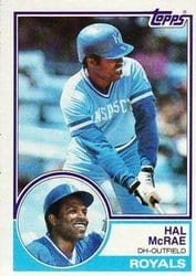 1983 Topps Base Set Hal McRae #25 card